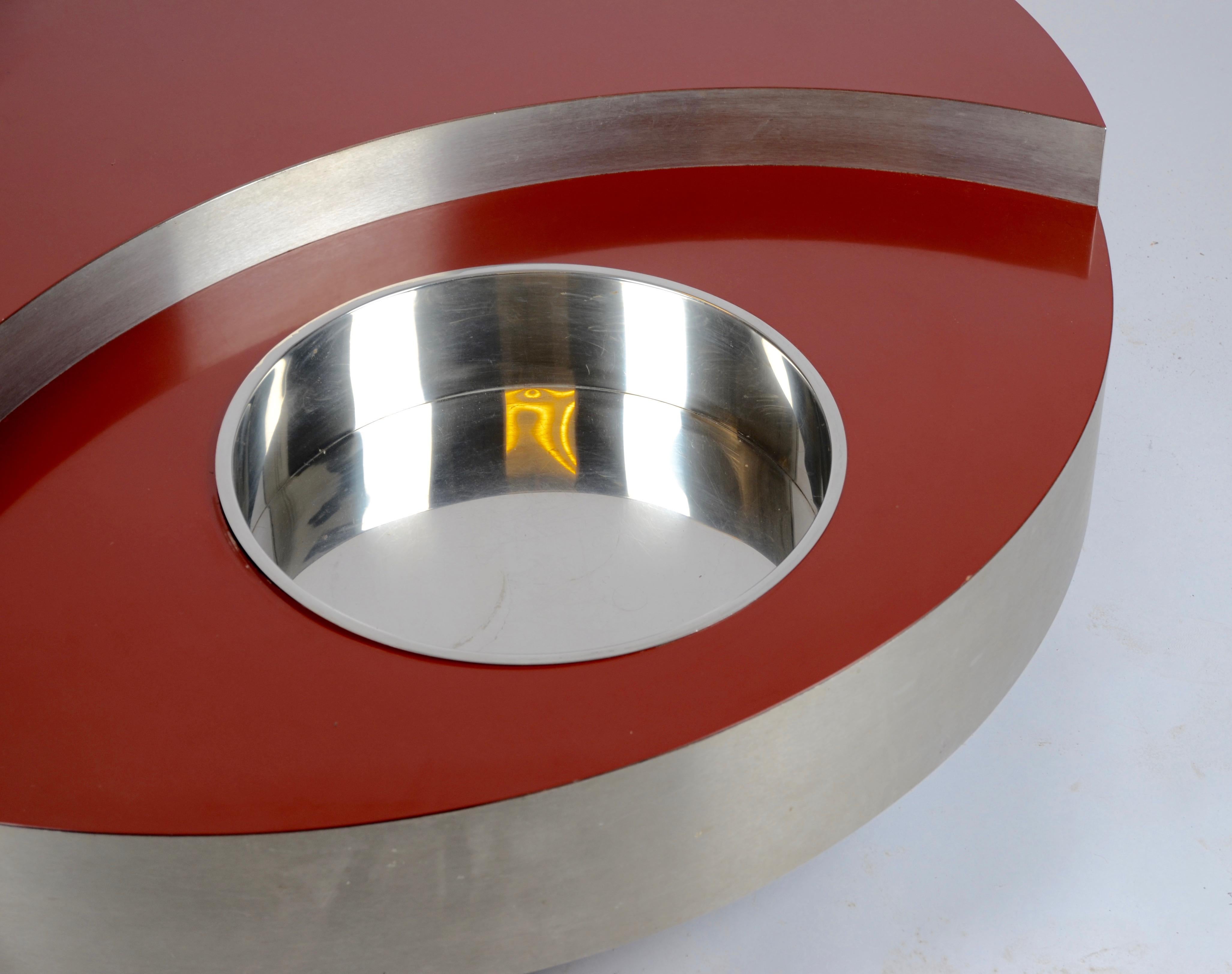 Late 20th Century Willy Rizzo, Revolving Cocktail Table, Model TRG, 1970s