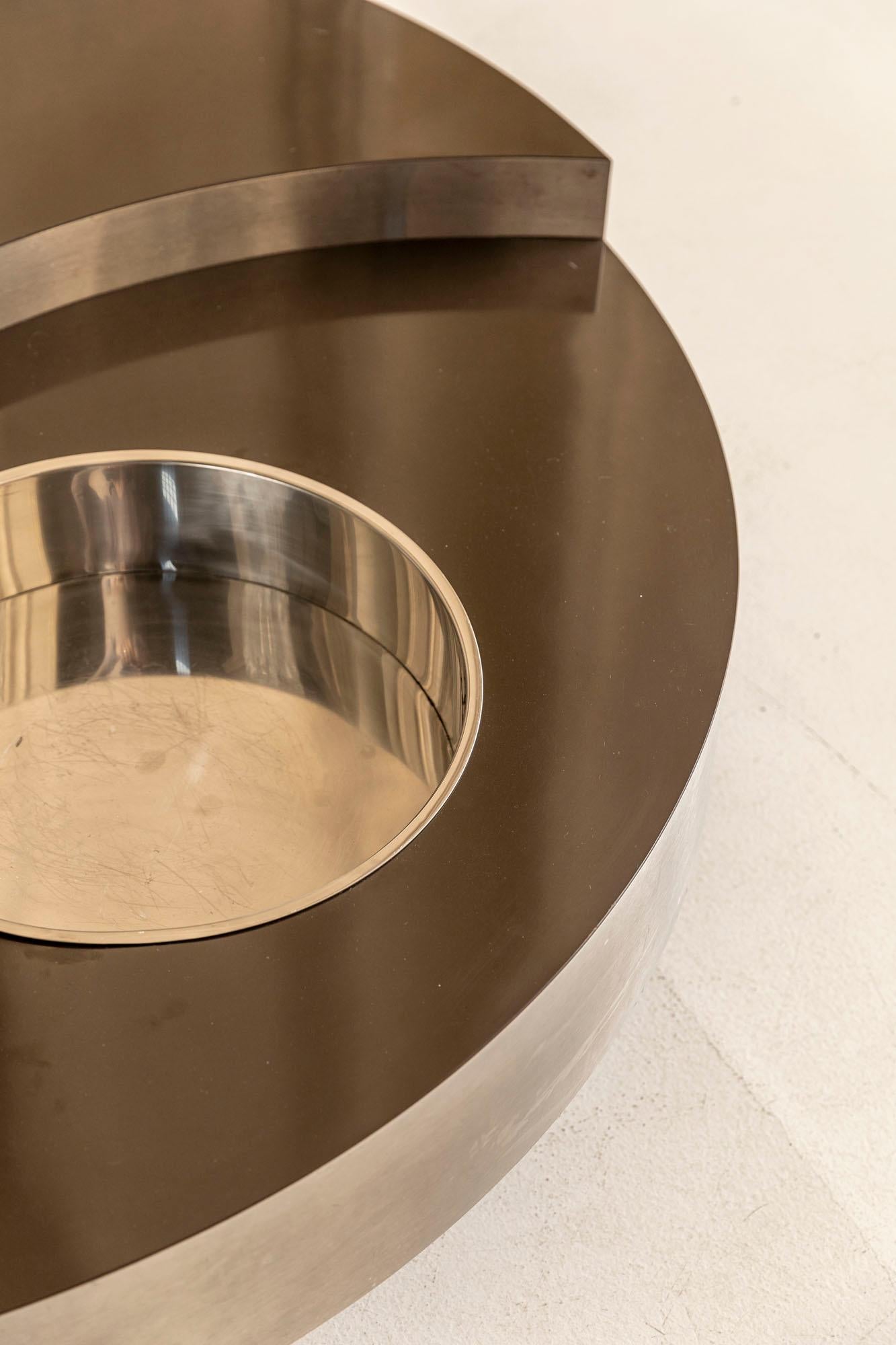 Late 20th Century Willy Rizzo Revolving Coffee Table