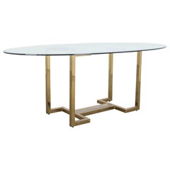 Willy Rizzo Romeo Rega Brass and Glass Dining Table
