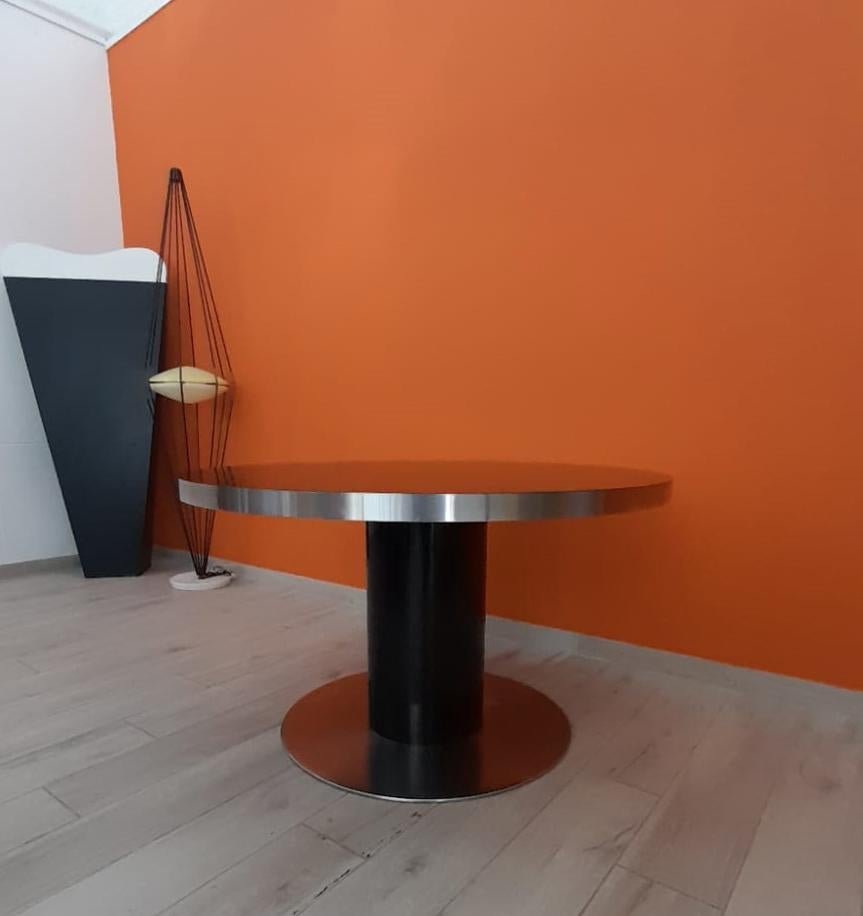 Table de salle à manger ronde Willy Rizzo, Italie, années 1960 Bon état à Naples, IT