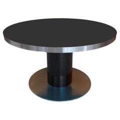 Vintage Willy Rizzo Round Dining Table, Italy, 1960s