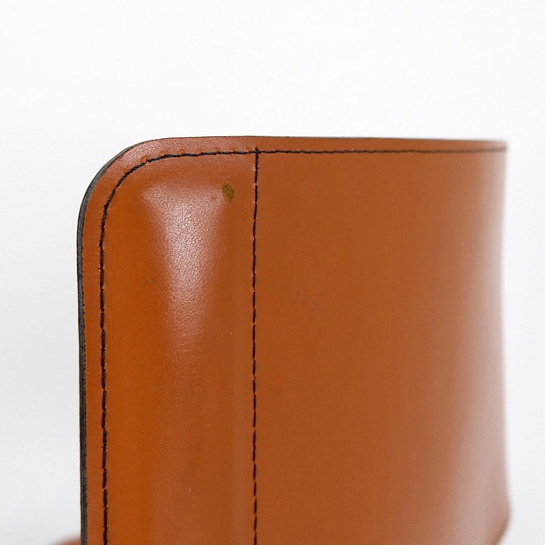 Willy Rizzo saddle leather chair cognac Cidue - 1970s For Sale 3