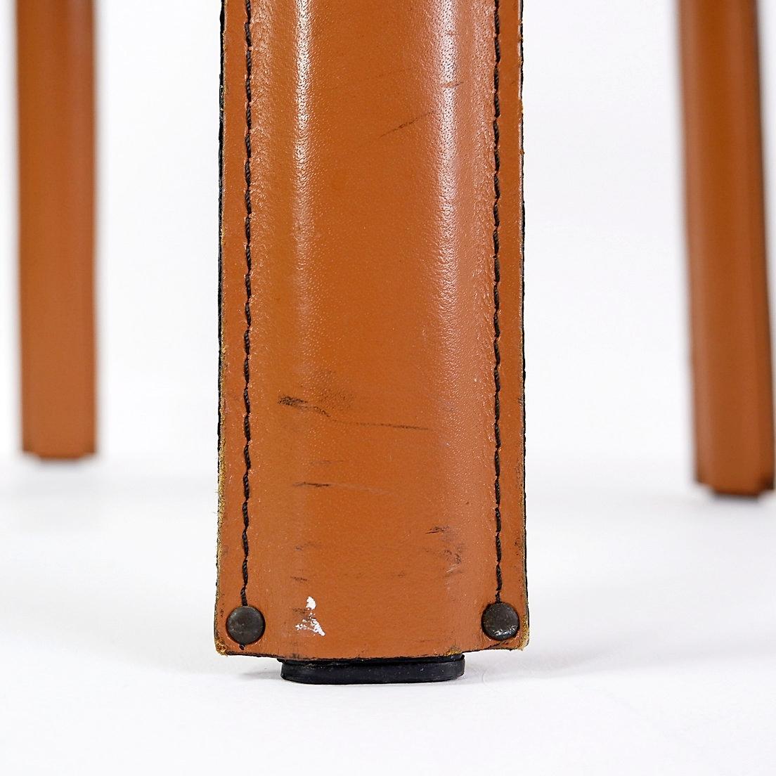 Willy Rizzo saddle leather chair cognac Cidue - 1970s For Sale 5