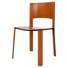 Willy Rizzo saddle leather chair cognac Cidue - 1970s