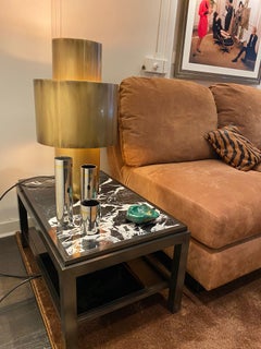 Willy Rizzo Satz von 3 Vasen aus Edelstahl mit Messingeinsatz