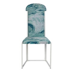 Willy Rizzo Set of 6 White Dining Chairs, Italy, 1970