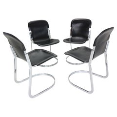 Ensemble de chaises de salle à manger Willy Rizzo « C2 » pour Cidue, 1970, Italie