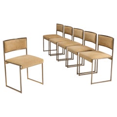 Set di sei sedie da sala da pranzo Willy Rizzo, Italia anni '70