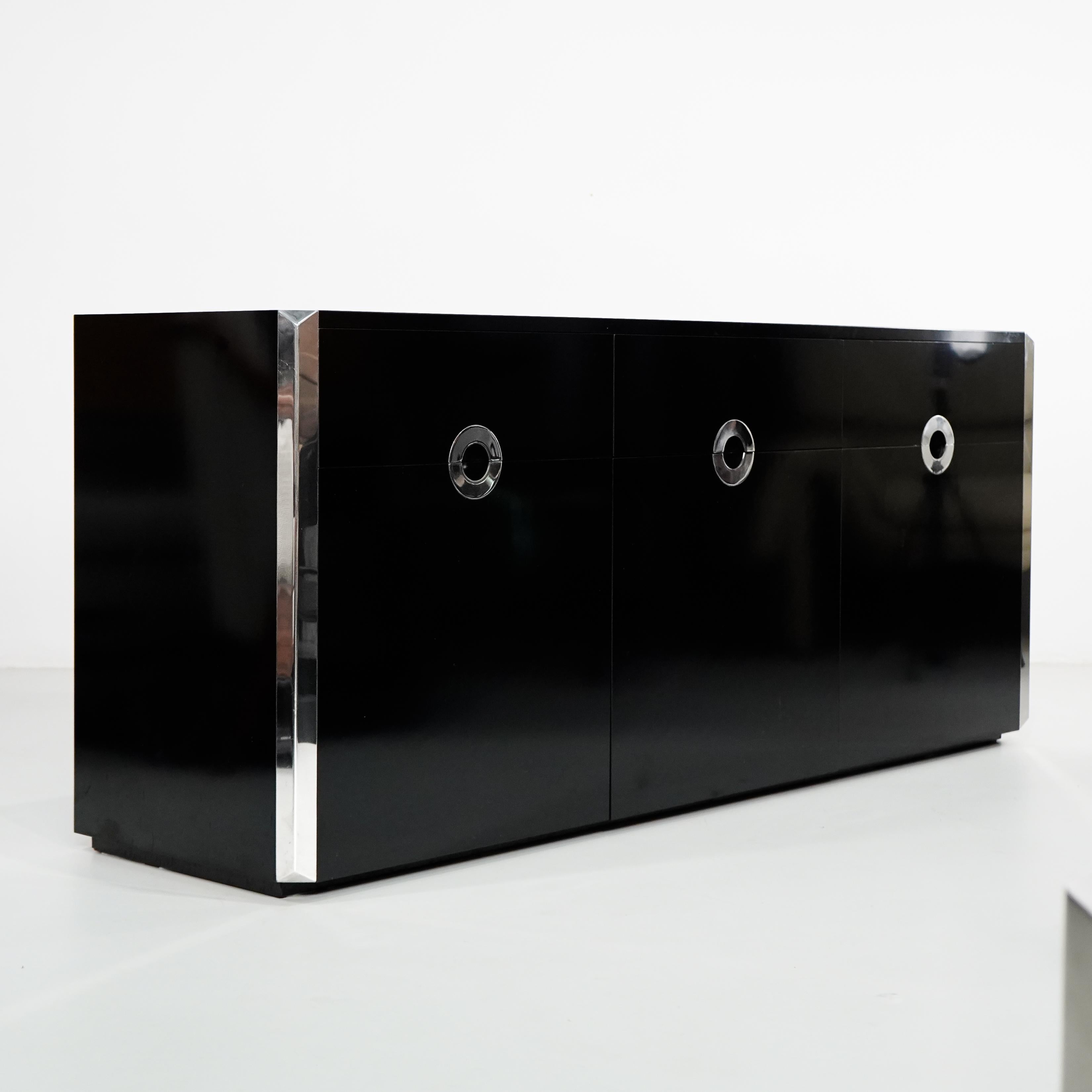 Willy Rizzo 'Buffet Alveo' en laque et métal pour Mario Sabot, Italie - 1970 en vente 3