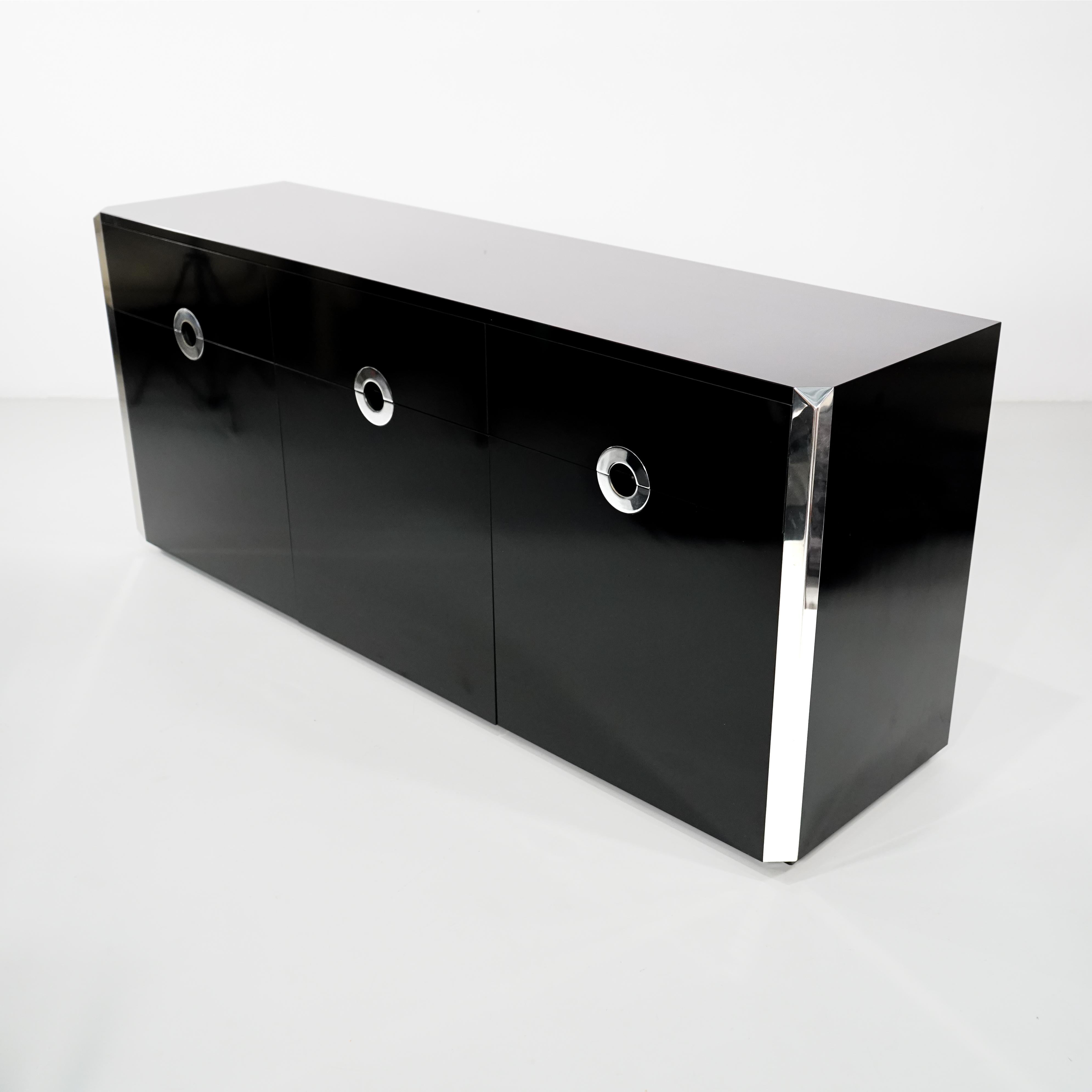 Métal Willy Rizzo 'Buffet Alveo' en laque et métal pour Mario Sabot, Italie - 1970 en vente