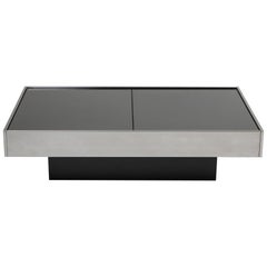Vintage Willy Rizzo Sliding Chrome Coffee Table for Cidue, Italy, 1970s