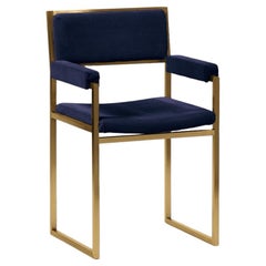 Willy Rizzo SQ-BR Chair in Navy Blue Peccary Skin