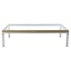 Willy Rizzo Cocktail Table in acciaio e ottone