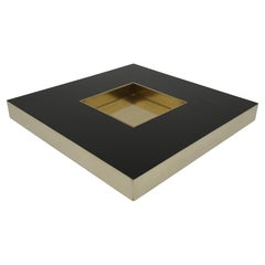 Willy Rizzo style Black Formica and Brass Coffee Table / Cocktail table, 1970s