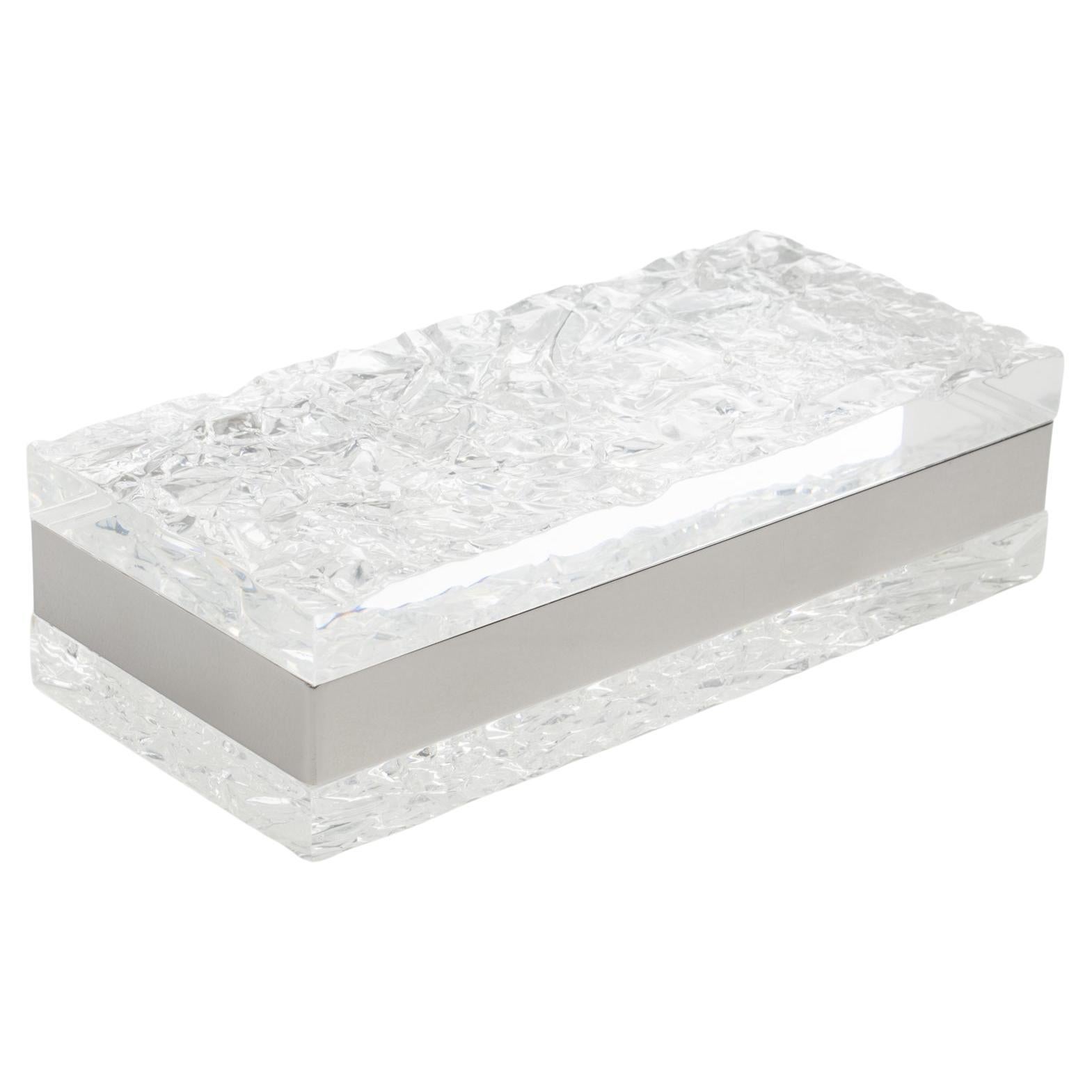 Willy Rizzo Style Chrom und Eis Effekt Lucite Box