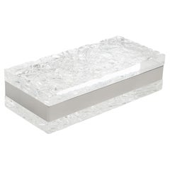 Willy Rizzo Style Chrom und Eis Effekt Lucite Box