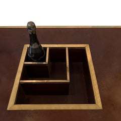 Table basse de style Willy Rizzo avec rafraîchisseur à vin