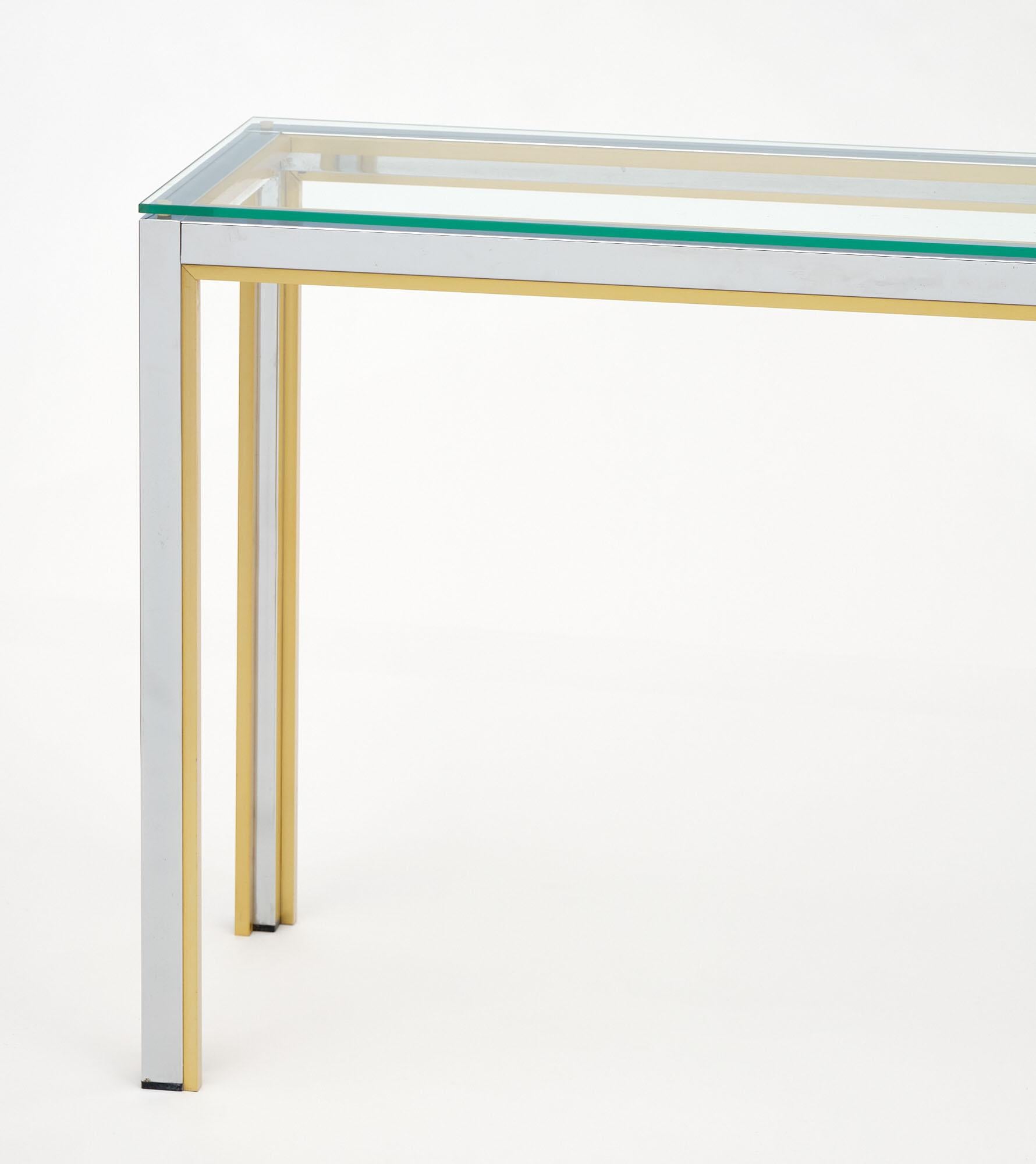 Brass Willy Rizzo Style Console Table