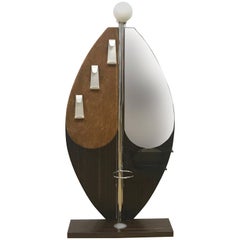 Willy Rizzo Style, Hanger with Light and Mirror, Umbrella Stand, Italy, 1970s