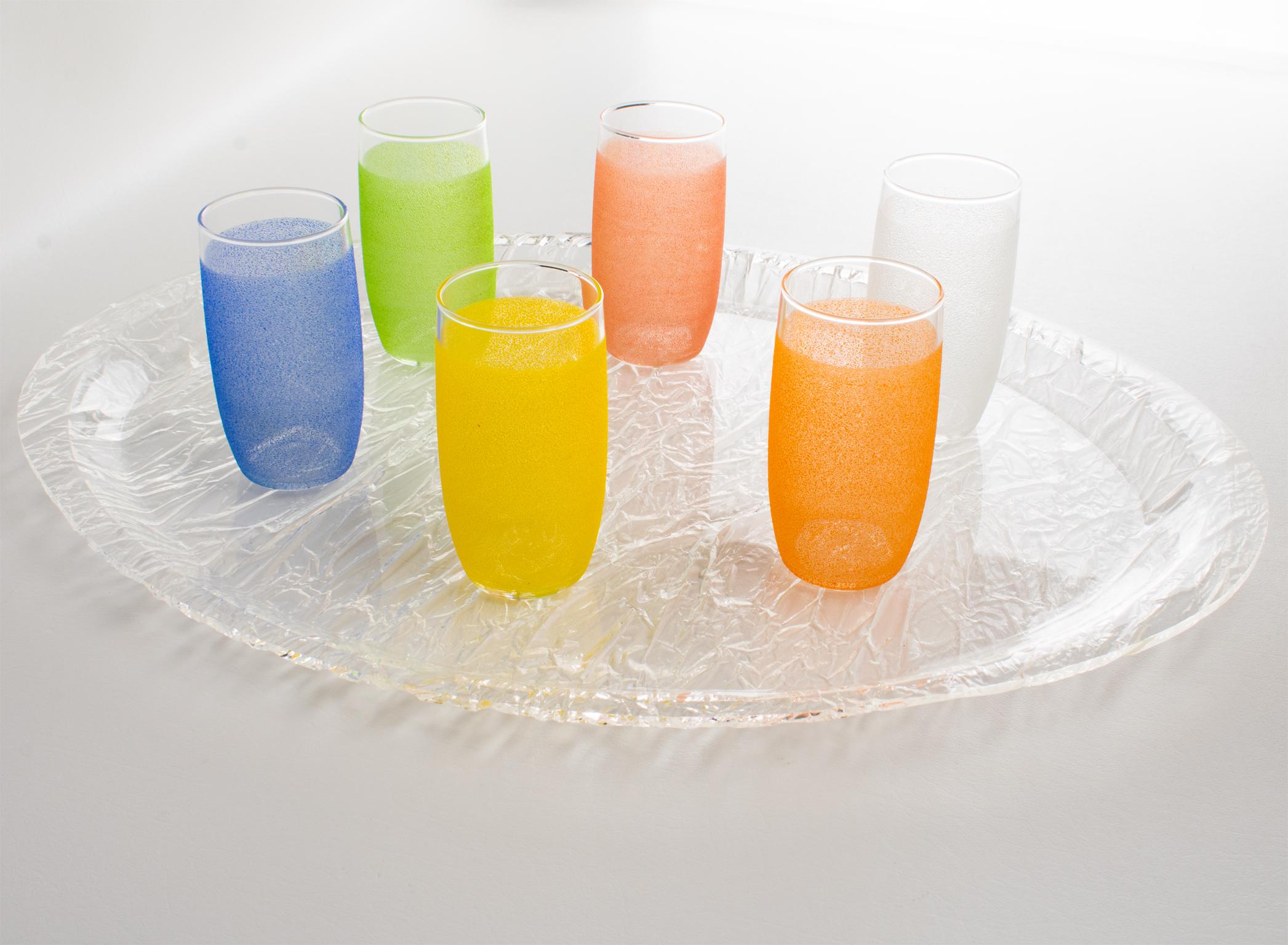 Plateau de bar ovale en lucite effet glace de style Willy Rizzo en vente 2