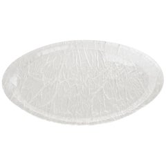 Willy Rizzo Style Ice Effect Lucite Barware Oval Butler Tray
