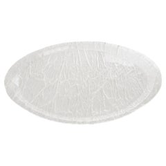 Willy Rizzo Style Ice Effect Lucite Barware Oval Butler Tray