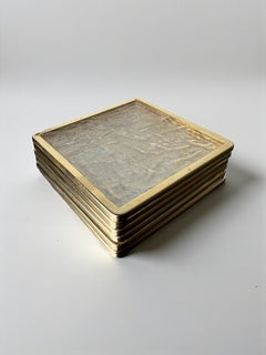 Untersetzer aus Lucite im „Willy Rizzo“-Stil mit Eiseffekt, 6er-Set, Italien, um 1970