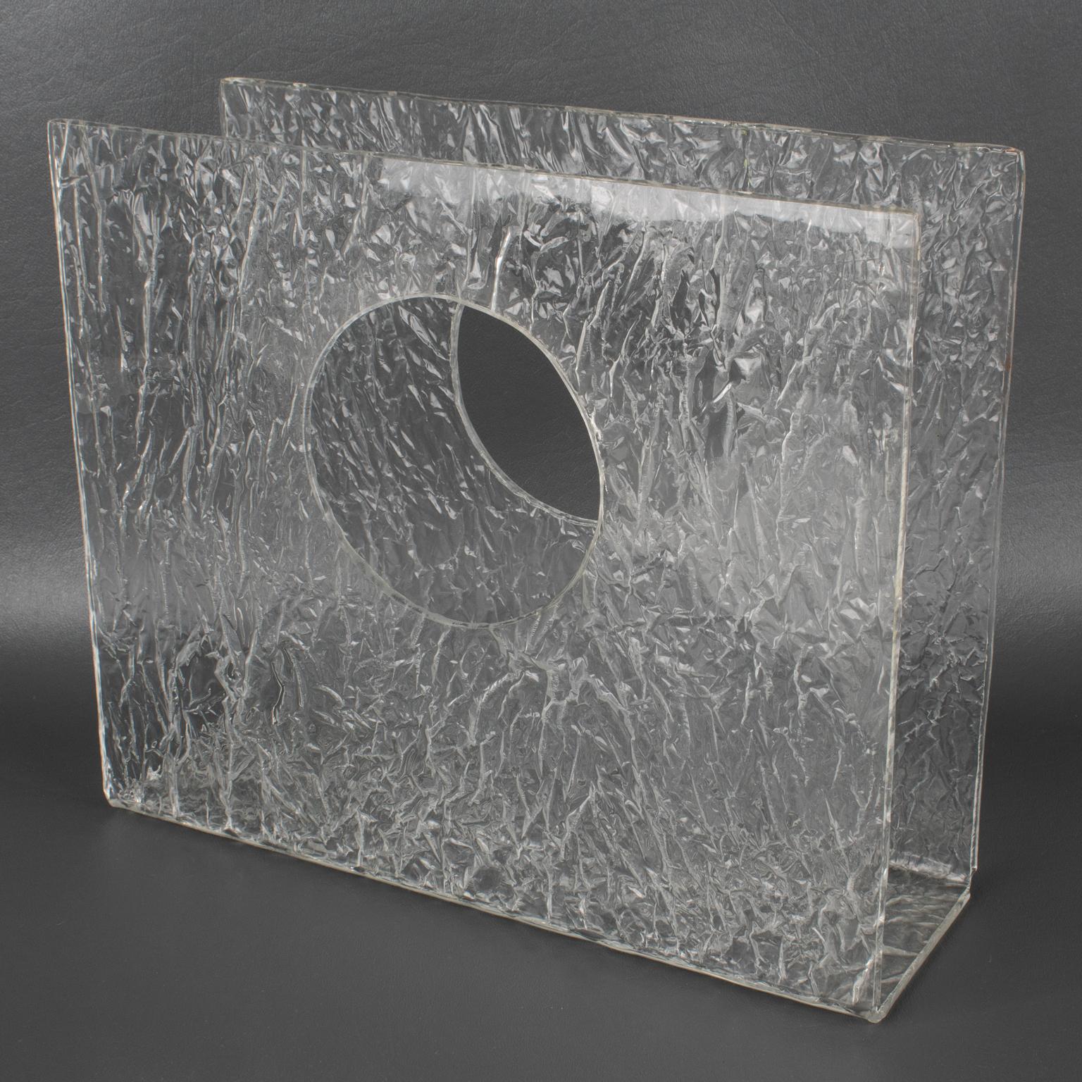 Revistero de Lucite Efecto Hielo Estilo Willy Rizzo, circa 1970 en venta 4