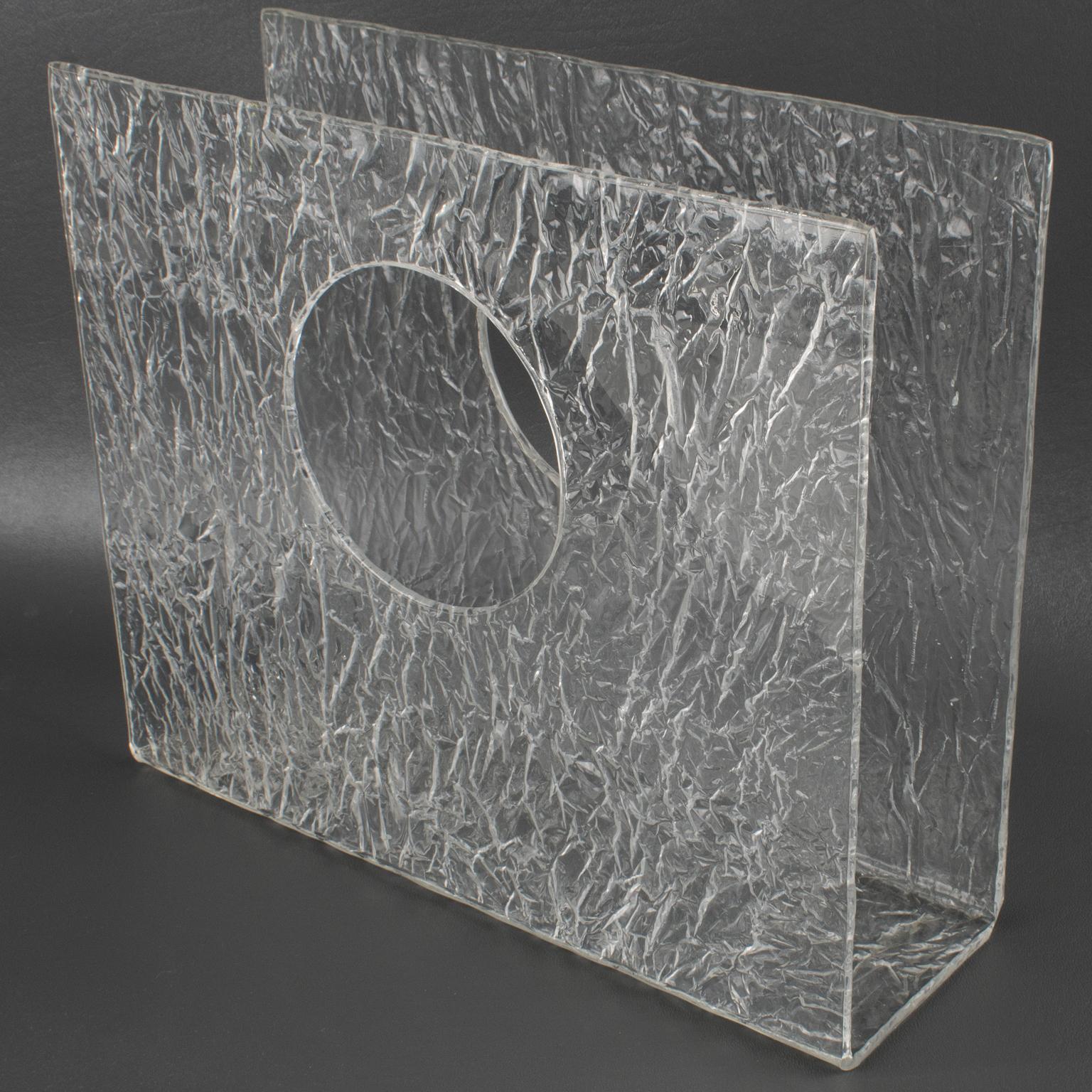 Revistero de Lucite Efecto Hielo Estilo Willy Rizzo, circa 1970 en venta 8