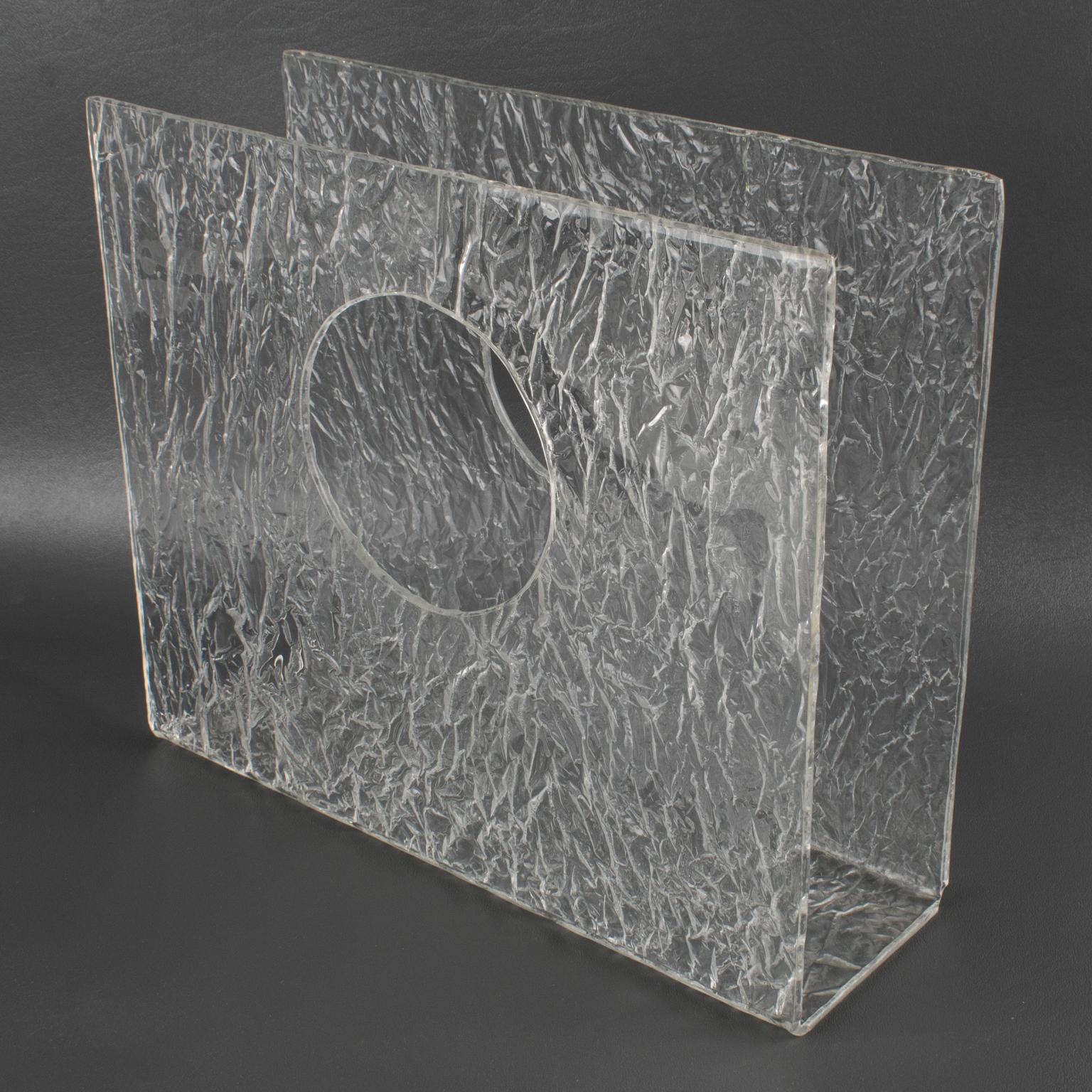 Revistero de Lucite Efecto Hielo Estilo Willy Rizzo, circa 1970 en venta 9