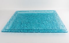 Willy Rizzo Style Ice Effect Turquoise Lucite Barware Serving Tray