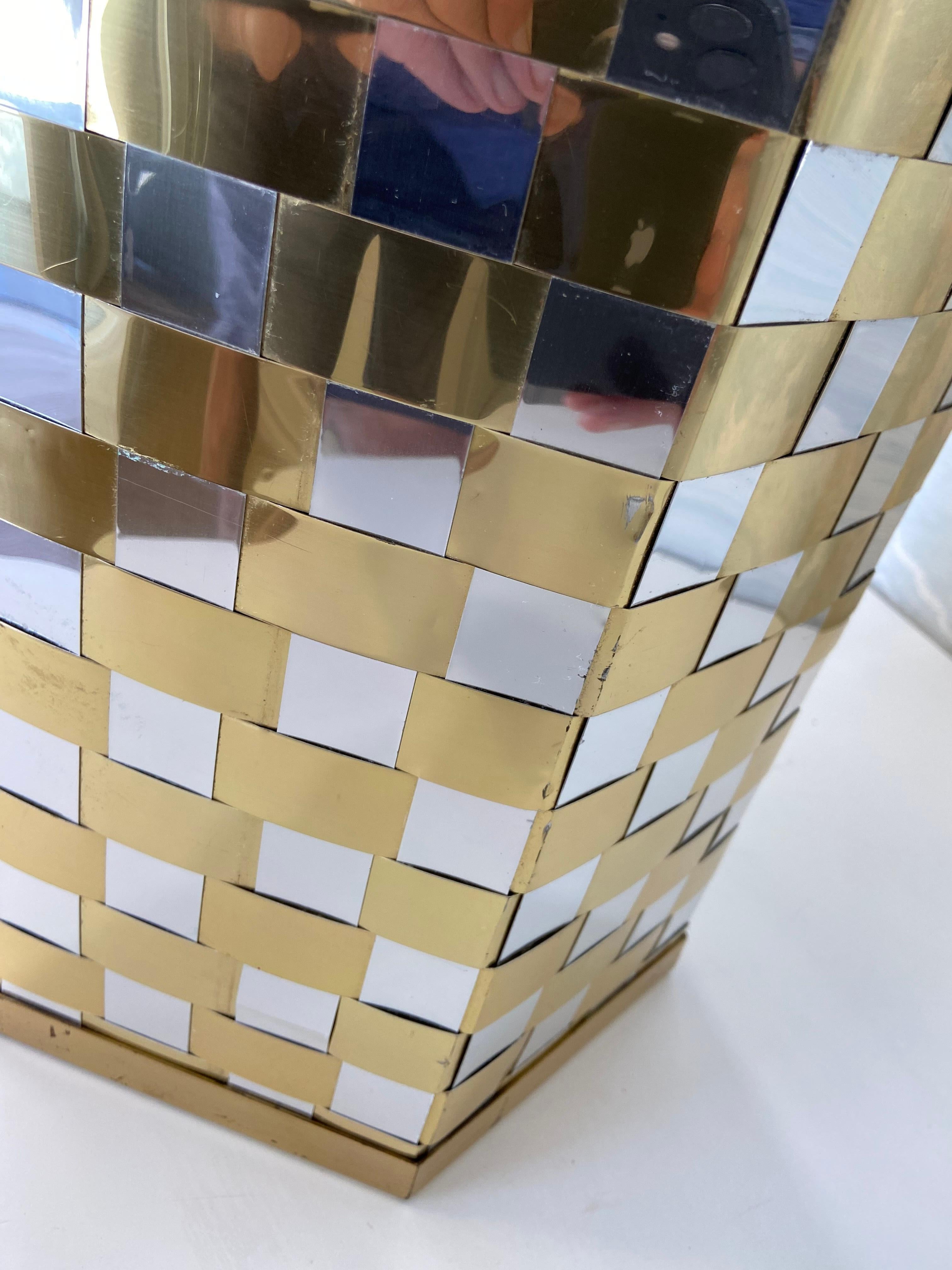 Willy Rizzo Stil Italienisch Mid Century Hexagonal Bicolor Umbrella Stand 70s im Zustand „Gut“ im Angebot in Cork, IE