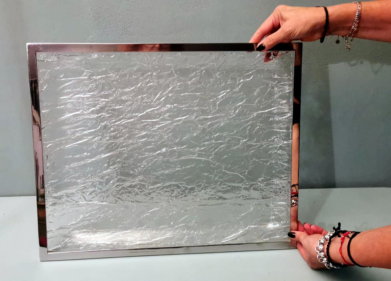 Plateau italien de style Willy Rizzo en plexiglas et laiton nickelé en vente 13