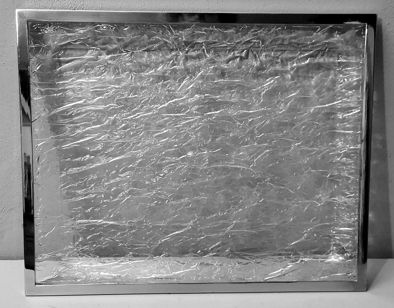 20ième siècle Plateau italien de style Willy Rizzo en plexiglas et laiton nickelé en vente