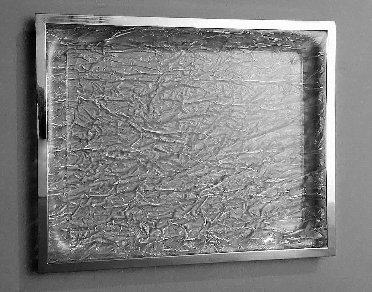Plateau italien de style Willy Rizzo en plexiglas et laiton nickelé en vente 2