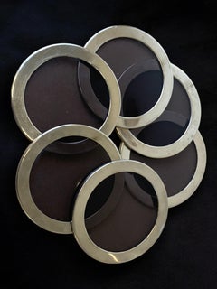 Untersetzer im Willy-Rizzo-Stil aus Lucite und Chrom, 6er-Set, Italien, 1970