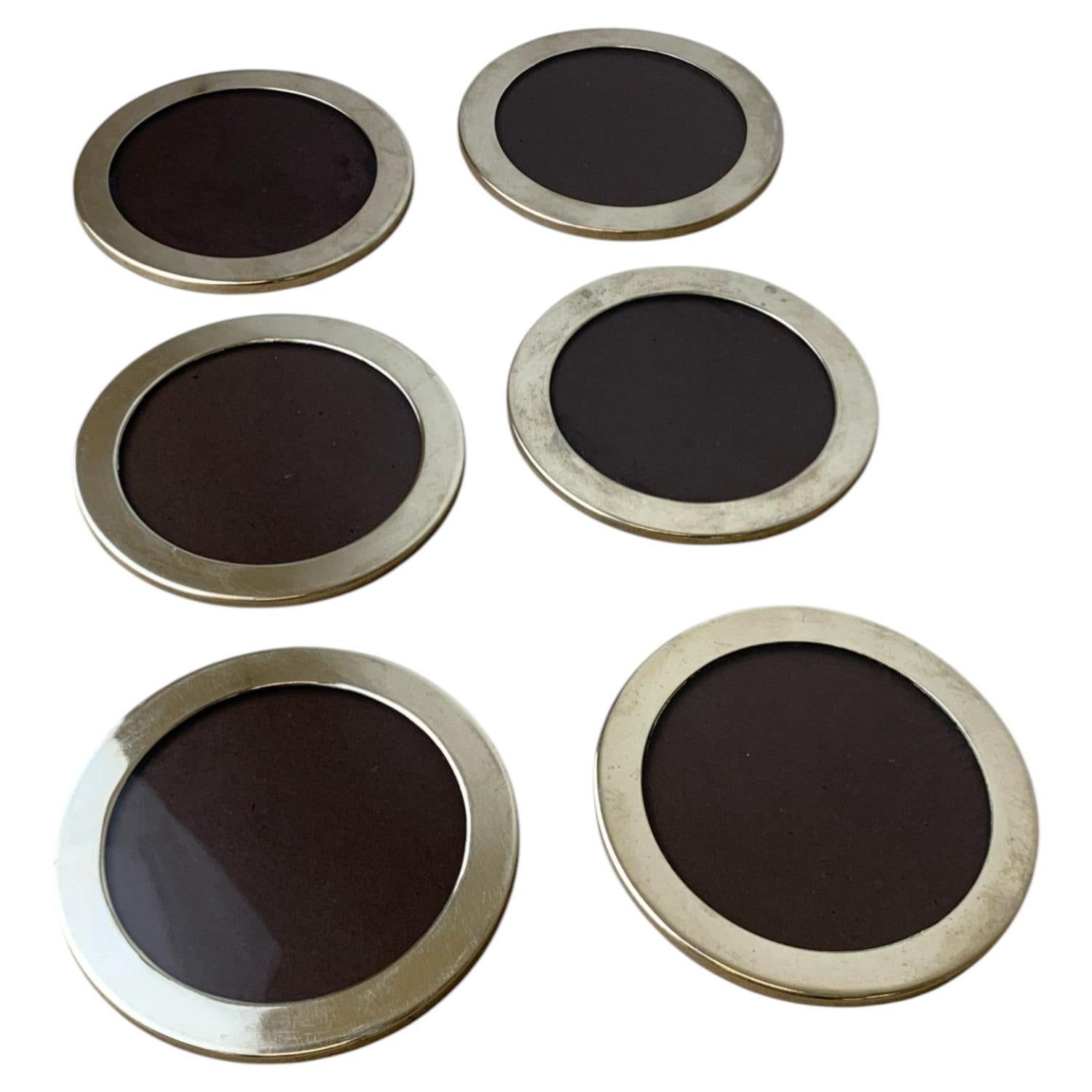 Untersetzer im Willy-Rizzo-Stil aus Lucite und Chrom, 6er-Set, Italien, 1970