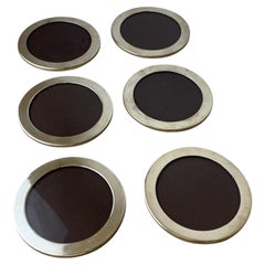 Untersetzer im Willy-Rizzo-Stil aus Lucite und Chrom, 6er-Set, Italien, 1970