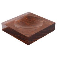 Willy Rizzo Style Mid-Century Lucite Ice Effect Ashtray, Desk Tidy, Catchall