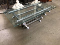Willy Rizzo Style Modern Chrome Tubular Stacked Cocktail Table, France