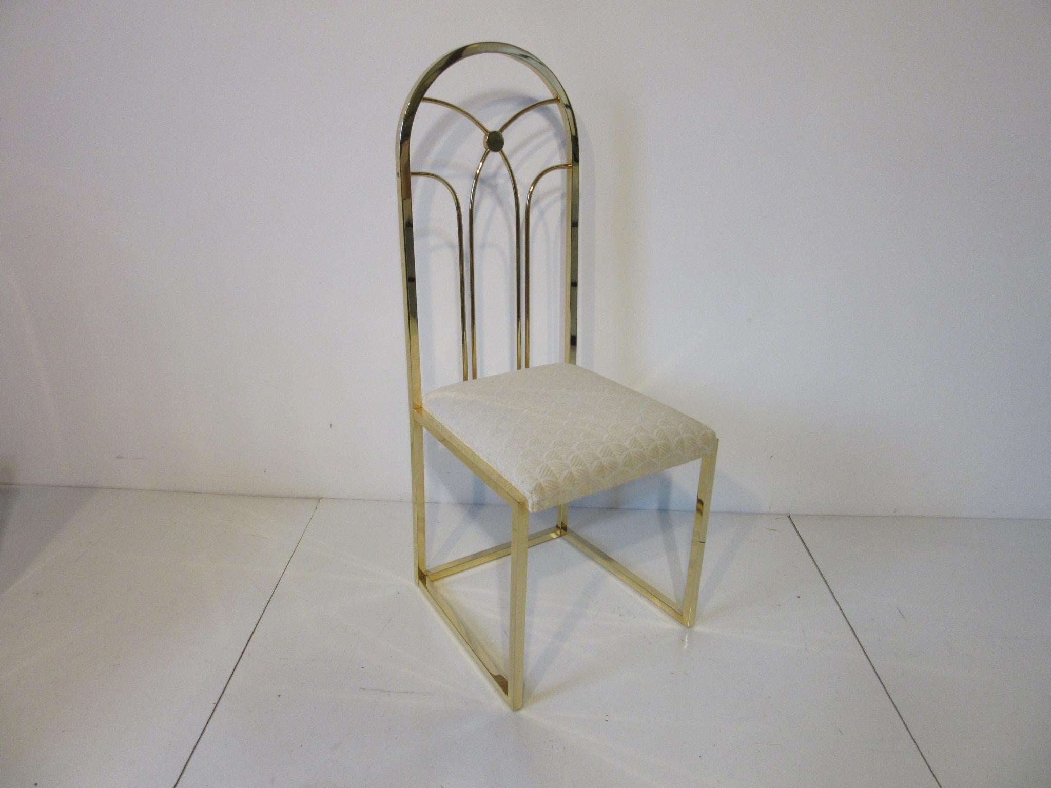 Modern Willy Rizzo Styled Gold Gilded Dining Chairs 