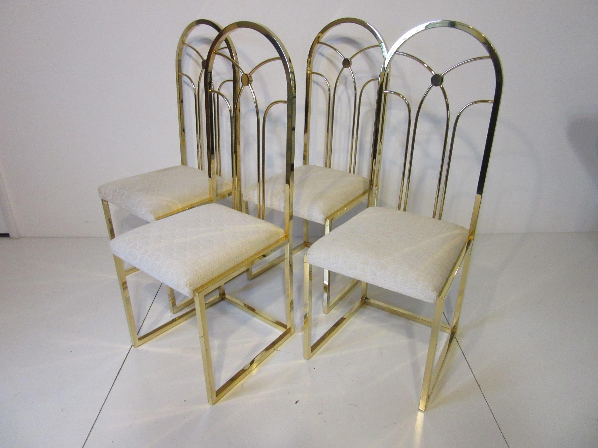 Willy Rizzo Styled Gold Gilded Dining Chairs  In Good Condition In Cincinnati, OH