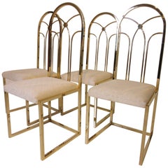 Willy Rizzo Styled Gold Gilded Dining Chairs 