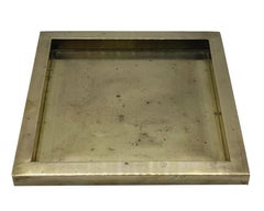 Willy Rizzo Svuotatasche Quadrato in Ottone, Italia 1970s