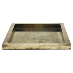 Willy Rizzo Svuotatasche Quadrato in Ottone, Italia 1970s