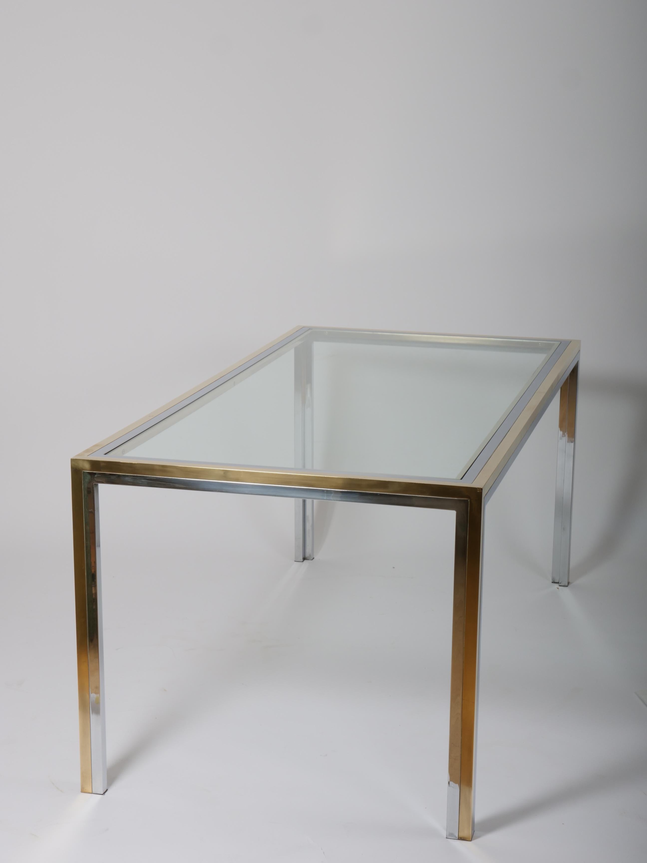 Table et six chaises Willy Rizzo. Italie c1970 en vente 3