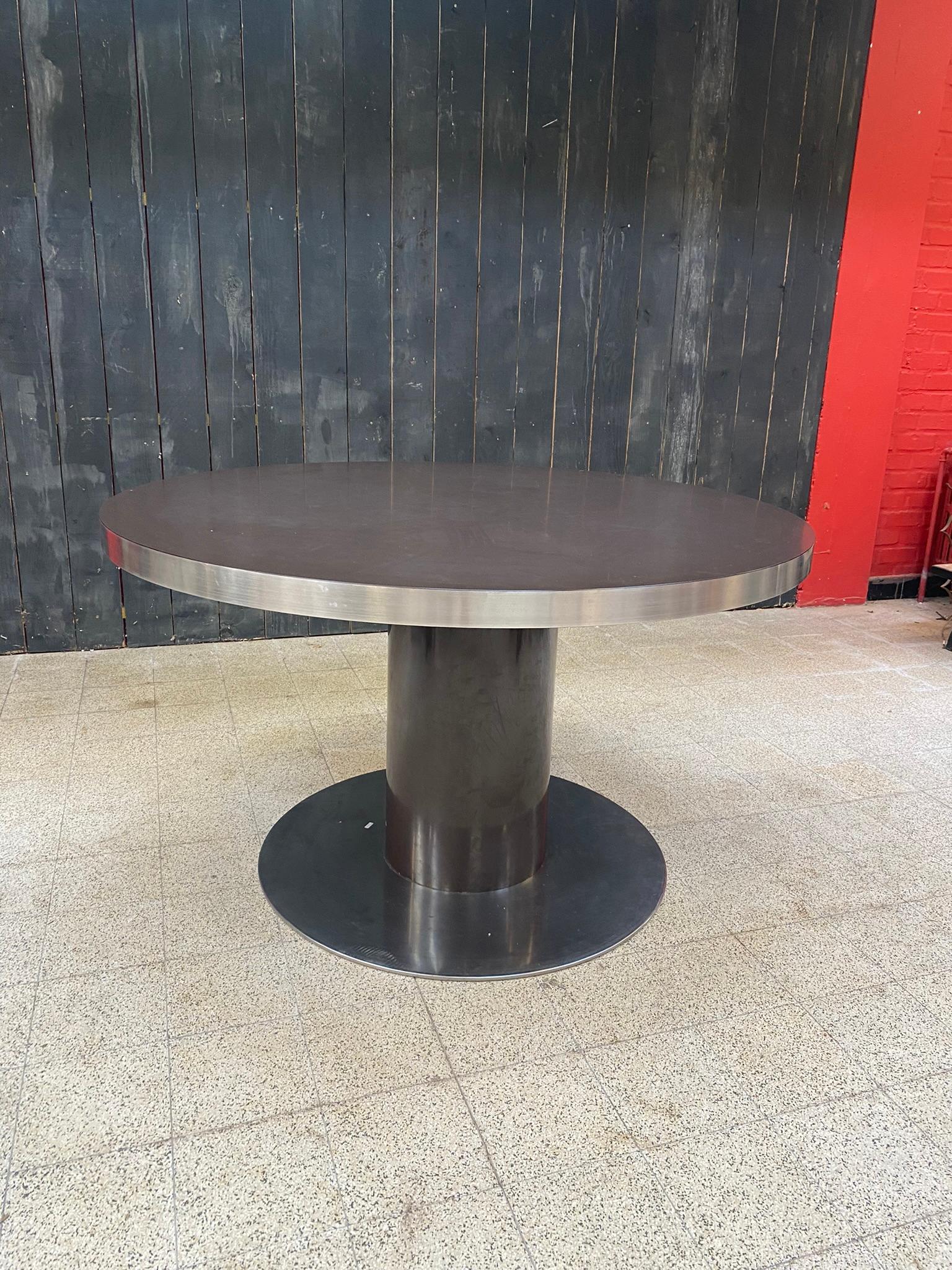 Willy Rizzo, table in Lacquered Wood and steel for Mario Sabot, Italy For Sale 4