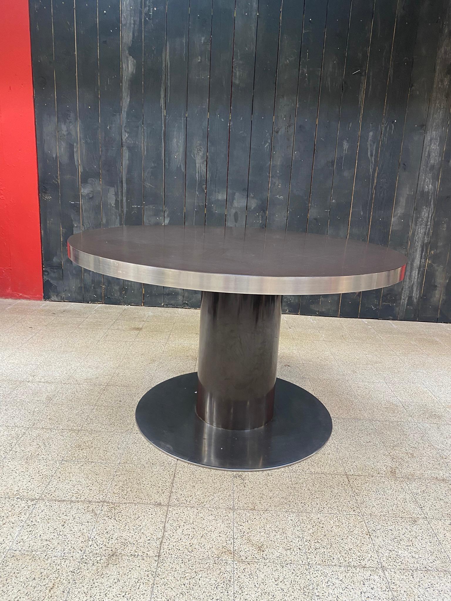 Willy Rizzo, table in Lacquered Wood and steel for Mario Sabot, Italy For Sale 5