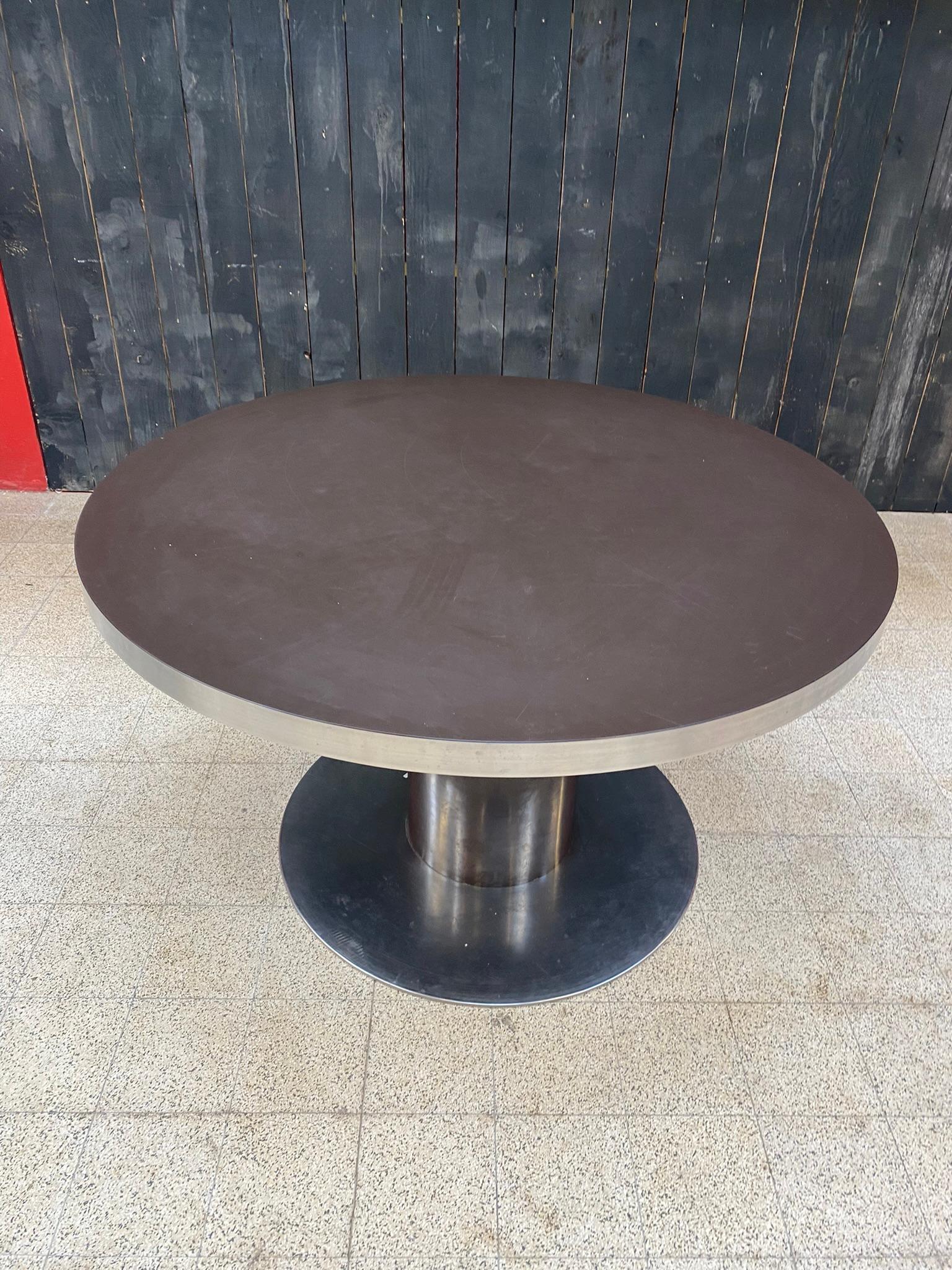 Mid-Century Modern Willy Rizzo, table in Lacquered Wood and steel for Mario Sabot, Italy For Sale