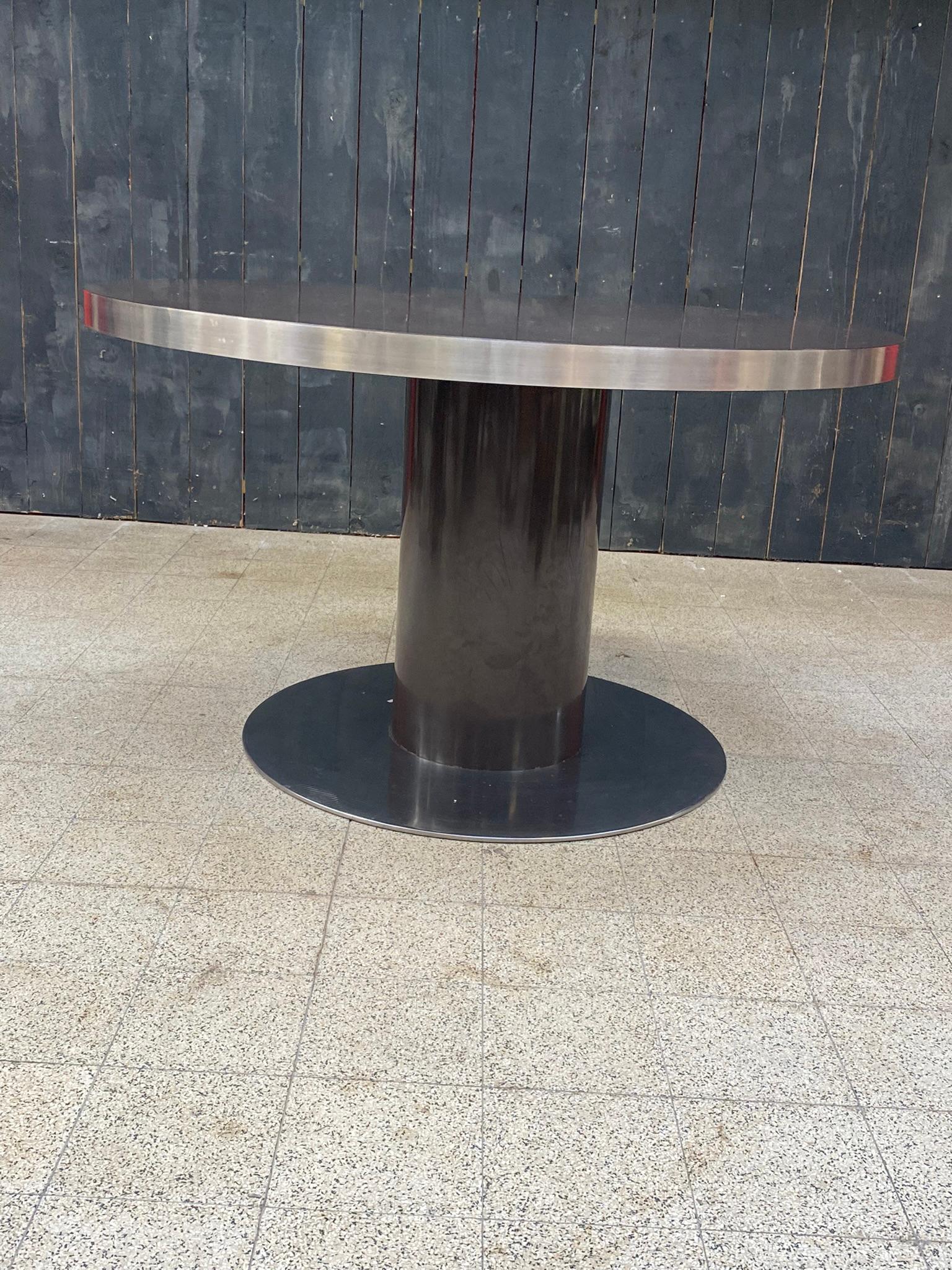 Steel Willy Rizzo, table in Lacquered Wood and steel for Mario Sabot, Italy For Sale